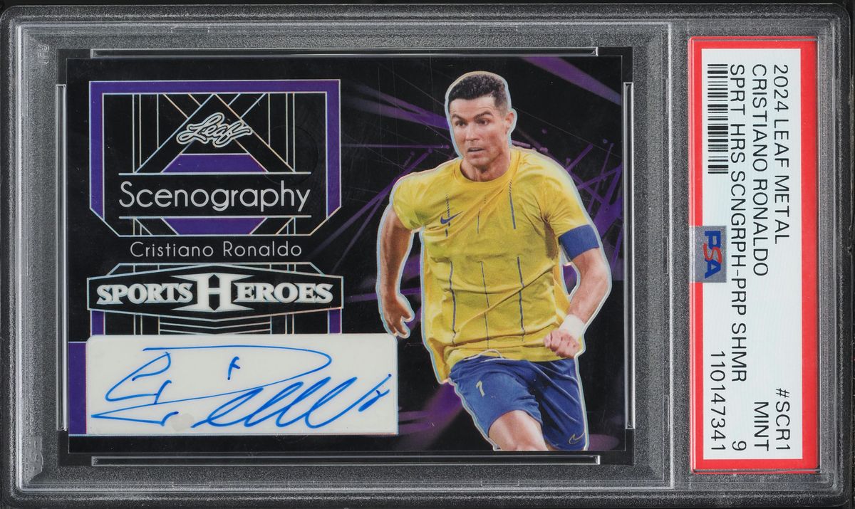 2024 Leaf Metal Sports Heroes Scenography Purple Shimmer Cristiano