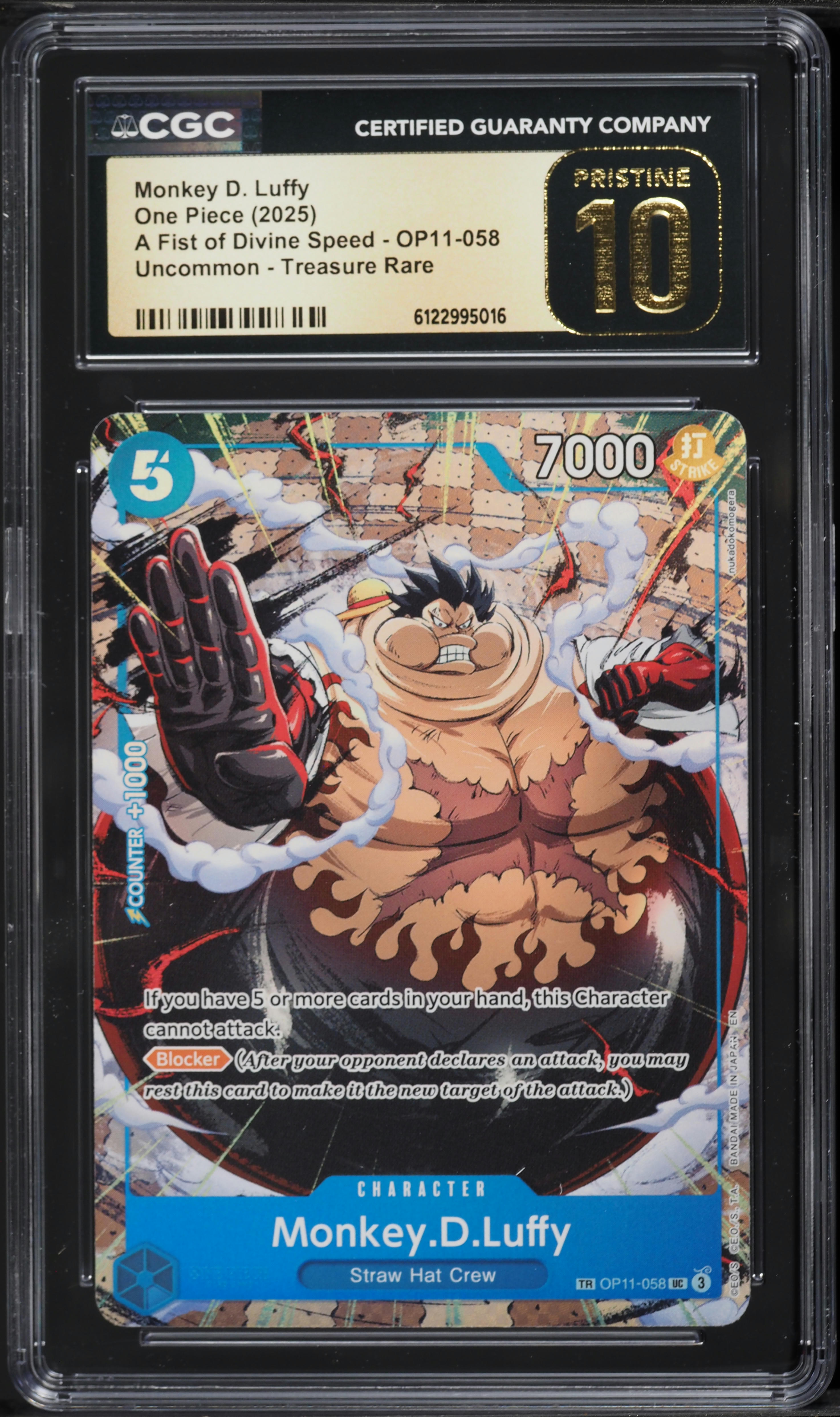 2025 One Piece A Fist Of Divine Speed Treasure Rare Monkey D