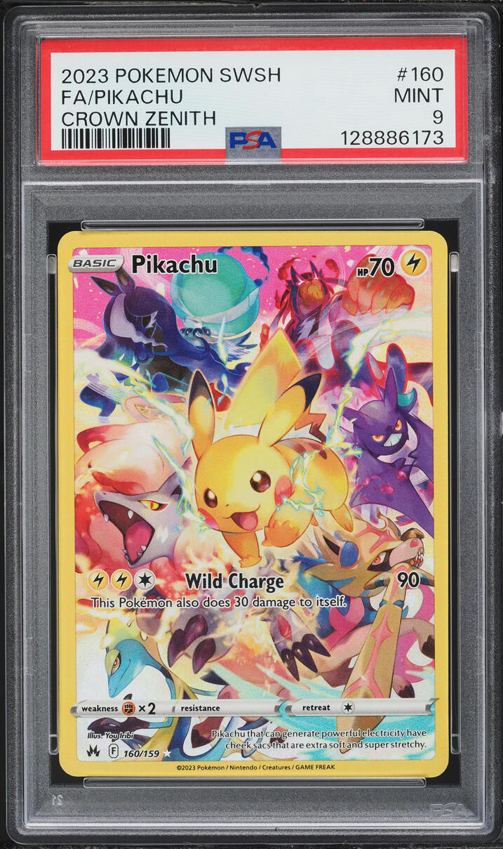 2023 Pokemon Sword & Shield Crown Zenith SEC Pikachu #160 PSA 9 MINT