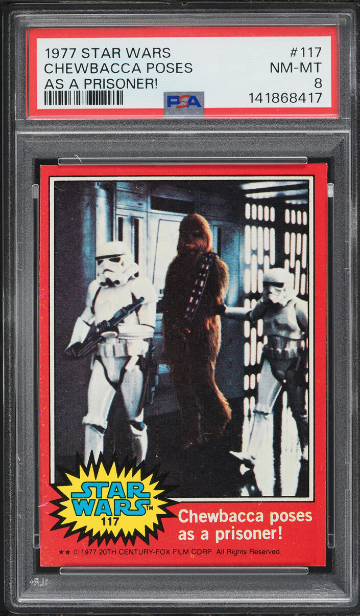 1977 Topps Star Wars Chewbacca Poses As A Prisoner! #117 PSA 8 NM-MT