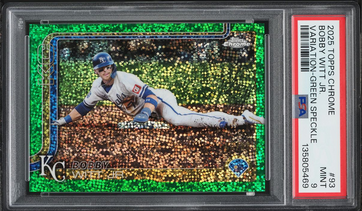 2025 Topps Chrome Variation Green Speckle Bobby Witt Jr. /99 #93 PSA 9 MINT