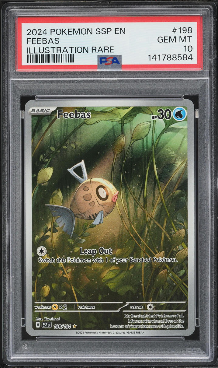 2024 Pokemon Scarlet & Violet Surging Sparks IR Feebas #198 PSA 10 GEM MINT