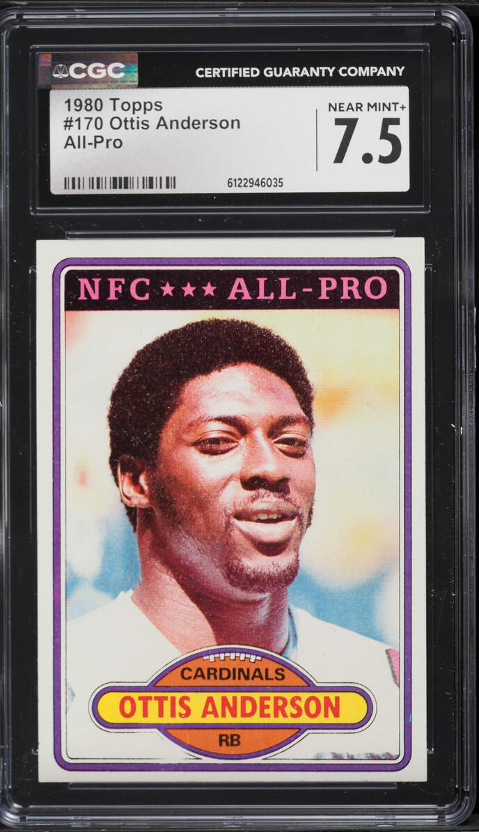 1980 Topps Football Ottis Anderson ALL-PRO #170 CGC 7.5 NRMT+
