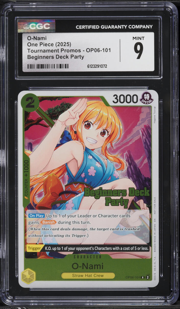 2025 One Piece Tournament Promo Beginners Deck Party O-Nami #OP06-101 CGC 9 MINT