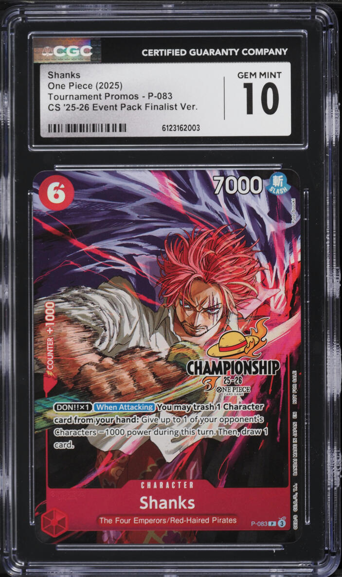2025 One Piece Tournament Promos CS '25 Event Pack Finalist Ver. Shanks  #P-083 CGC 10 GEM MINT on Fanatics Collect