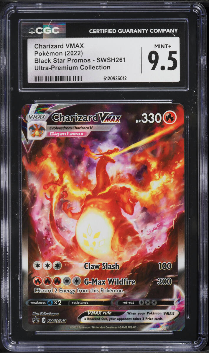 2022 Pokemon Sword & Shield Promo Ultra Premium Alt Art Charizard VMAX #SWSH261 CGC 9.5 MINT+