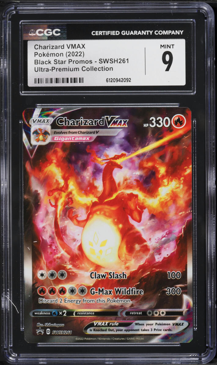 2022 Pokemon Sword & Shield Promo Ultra Premium Alt Art Charizard VMAX #SWSH261 CGC 9 MINT