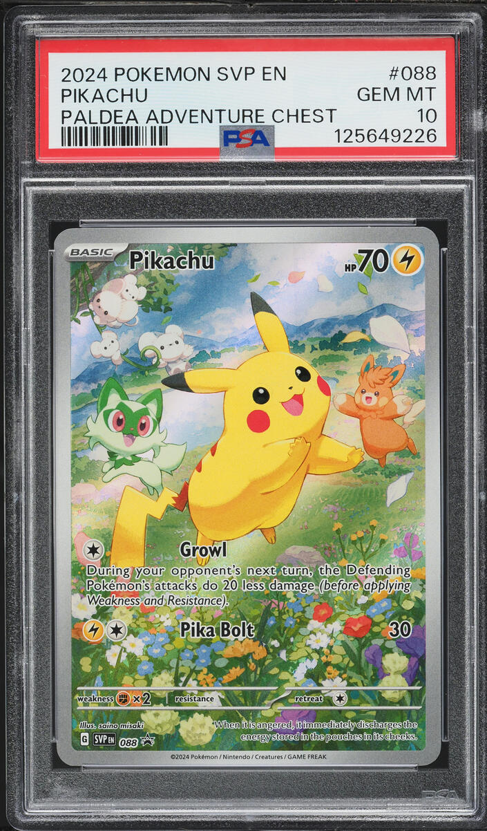 2024 Pokemon Scarlet & Violet Promo Paldea Adventure Chest Alt Art Pikachu #88 PSA 10 GEM MINT