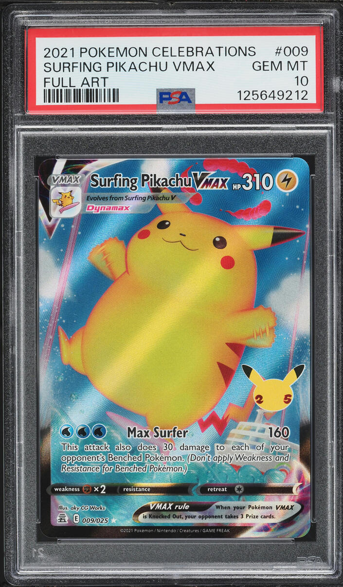 2021 Pokemon Sword & Shield Celebrations Full Art Surfing Pikachu