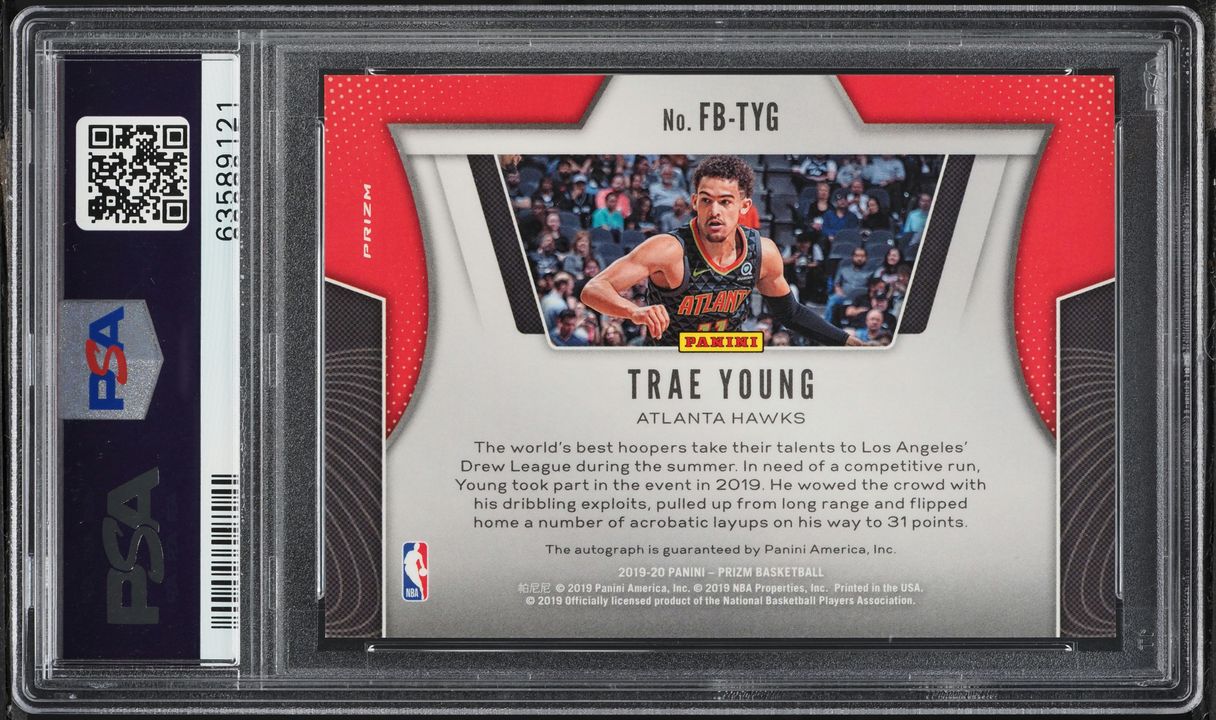 2019 Donruss Optic Fast Break Signatures Trae Young AUTO #TYG PSA