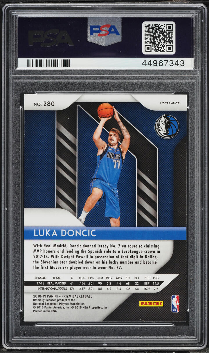 2018 Panini Prizm Green Luka Doncic ROOKIE #280 PSA 10 GEM MINT