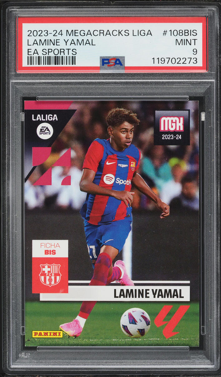 2023 Panini Megacracks LaLiga EA Sports Lamine Yamal ROOKIE #108BIS PSA 9 MINT