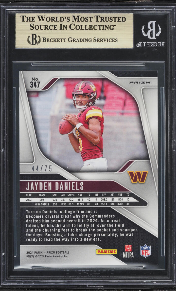 2024 Panini Prizm Green Scope Jayden Daniels ROOKIE /75 #347 BGS 9.5 GEM MINT