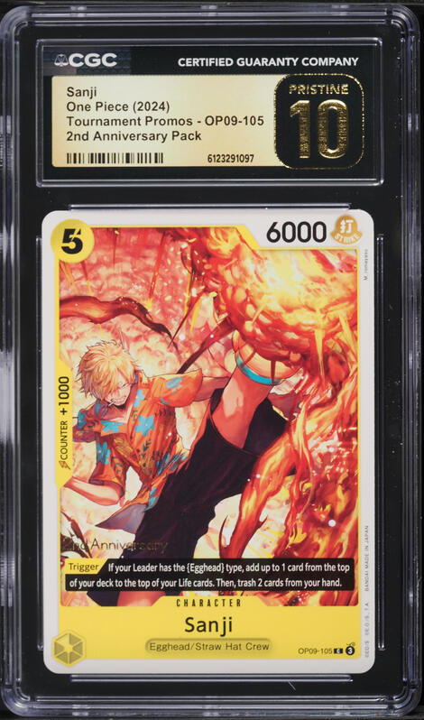 2024 One Piece Bandai Games Fest Sanji #OP03-102 CGC 10 PRISTINE