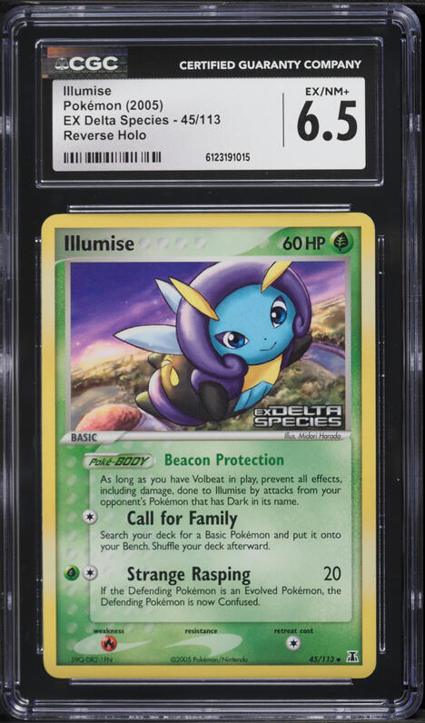 2005 Pokemon EX Delta Species Reverse Holo Illumise #45 CGC 6.5 EXMT+