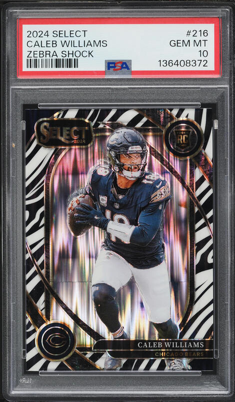 2024 Select Club Level Zebra Shock Caleb Williams ROOKIE #216 PSA