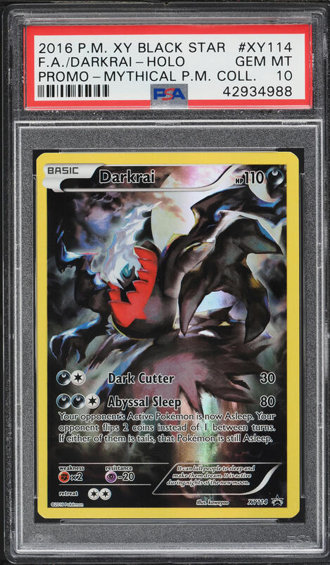 2016 Pokemon XY Black Star Promo Mythical Collection Full Art Darkrai #XY114 PSA 10 GEM MINT