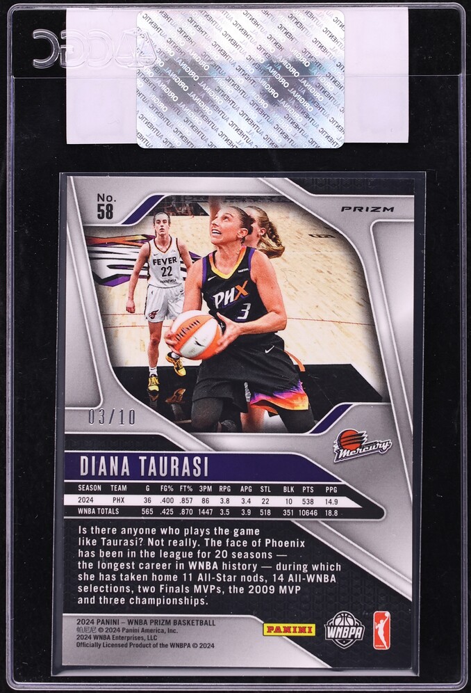 2024 Panini Prizm WNBA Gold Ice Diana Taurasi JERSEY # 3/10 #58