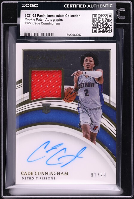 2021 National Treasures Cade Cunningham ROOKIE PATCH AUTO /99 #123 