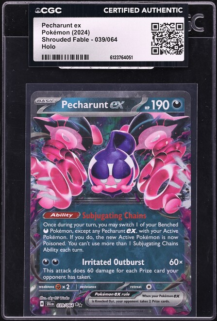 2024 Pokemon Scarlet & Violet Shrouded Fable Holo Pecharunt EX #39 CGC AUTH