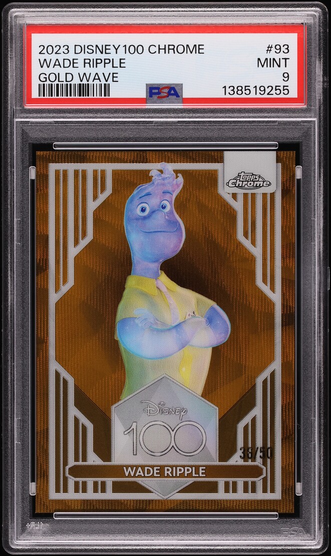 2023 Topps Chrome Disney100 Gold Wave Wade Ripple /50 #93 PSA 9