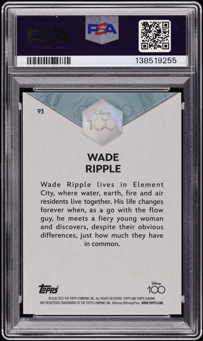 2023 Topps Chrome Disney100 Gold Wave Wade Ripple /50 #93 PSA 9