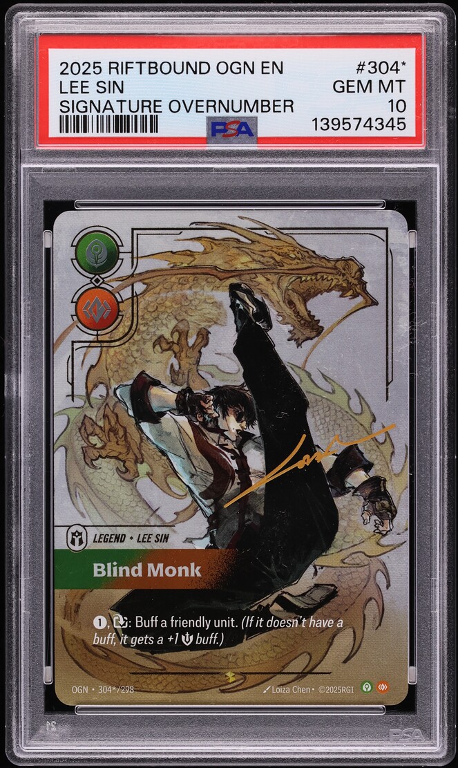 Riftbound Lee Sin Blind Monk Signature 304*/298 PSA 10