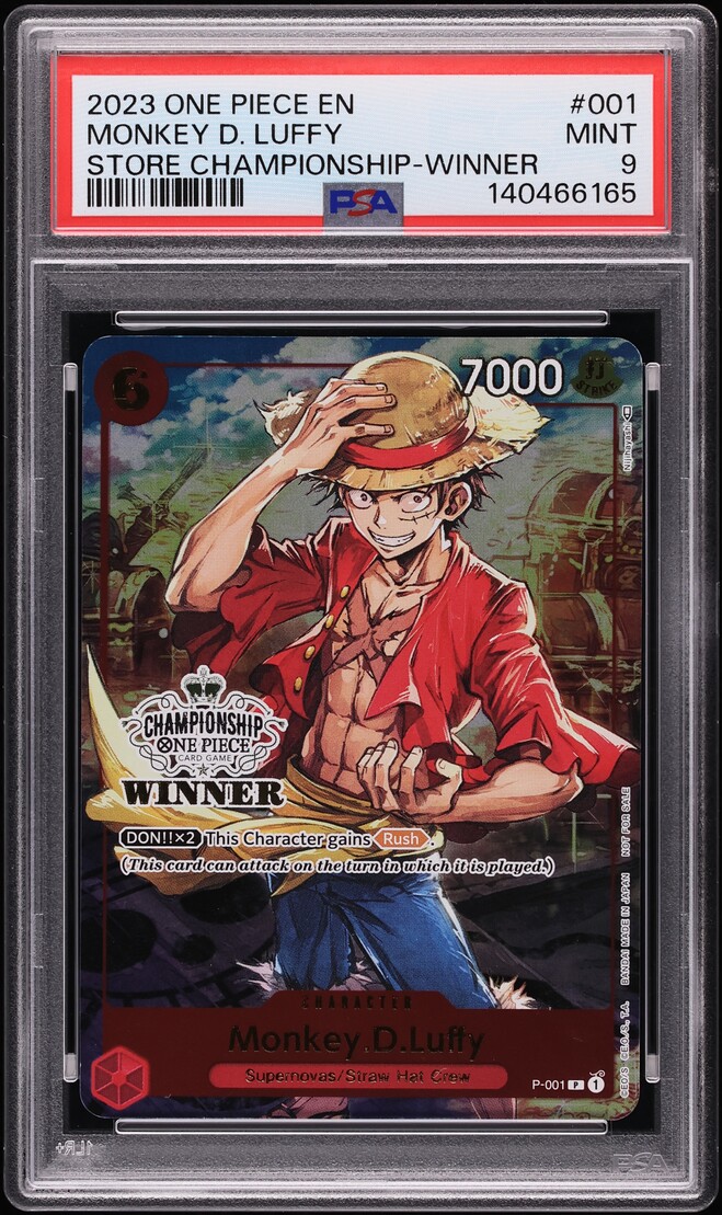 2023 One Piece Promo Store Championship Winner Monkey D. Luffy #001 PSA 9 MINT