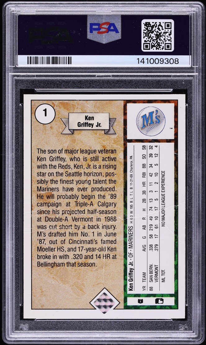 1989 Upper Deck Ken Griffey Jr. ROOKIE #1 PSA 1 PR
