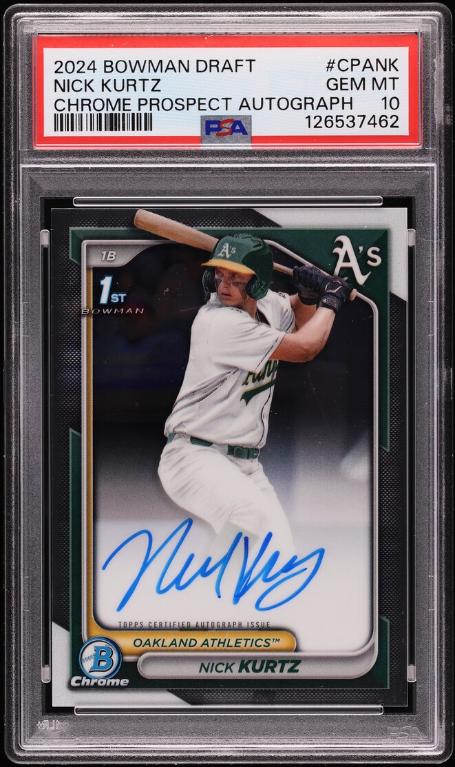 2024 Bowman Chrome Draft Nick Kurtz PROSPECT AUTO #CPA-NK PSA 10 GEM MINT
