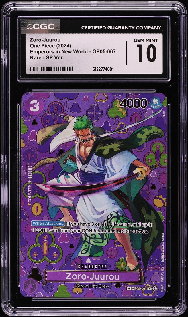 2024 One Piece Japanese Emperors In New World SP Zoro-Juurou #OP05-067 CGC 10 GEM MINT