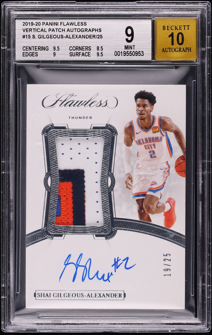 2019 Panini Flawless Shai Gilgeous-Alexander PATCH AUTO /25 #VP-SGA BGS 9 MINT