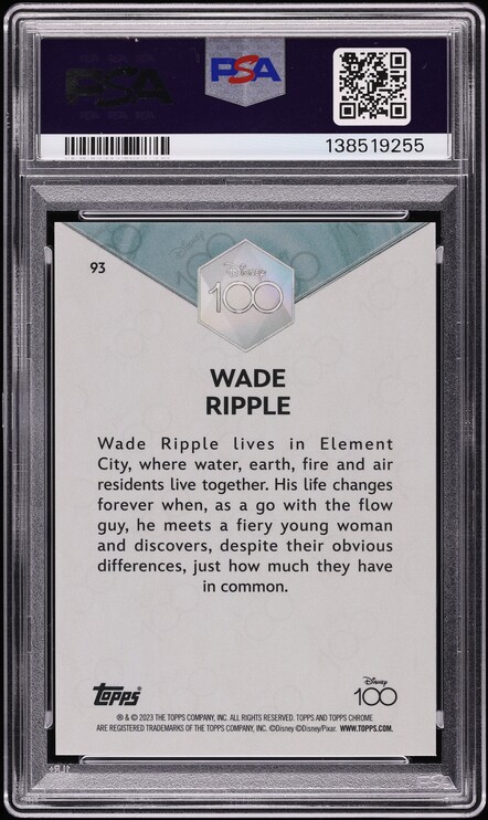 2023 Topps Chrome Disney100 Gold Wave Wade Ripple /50 #93 PSA 9