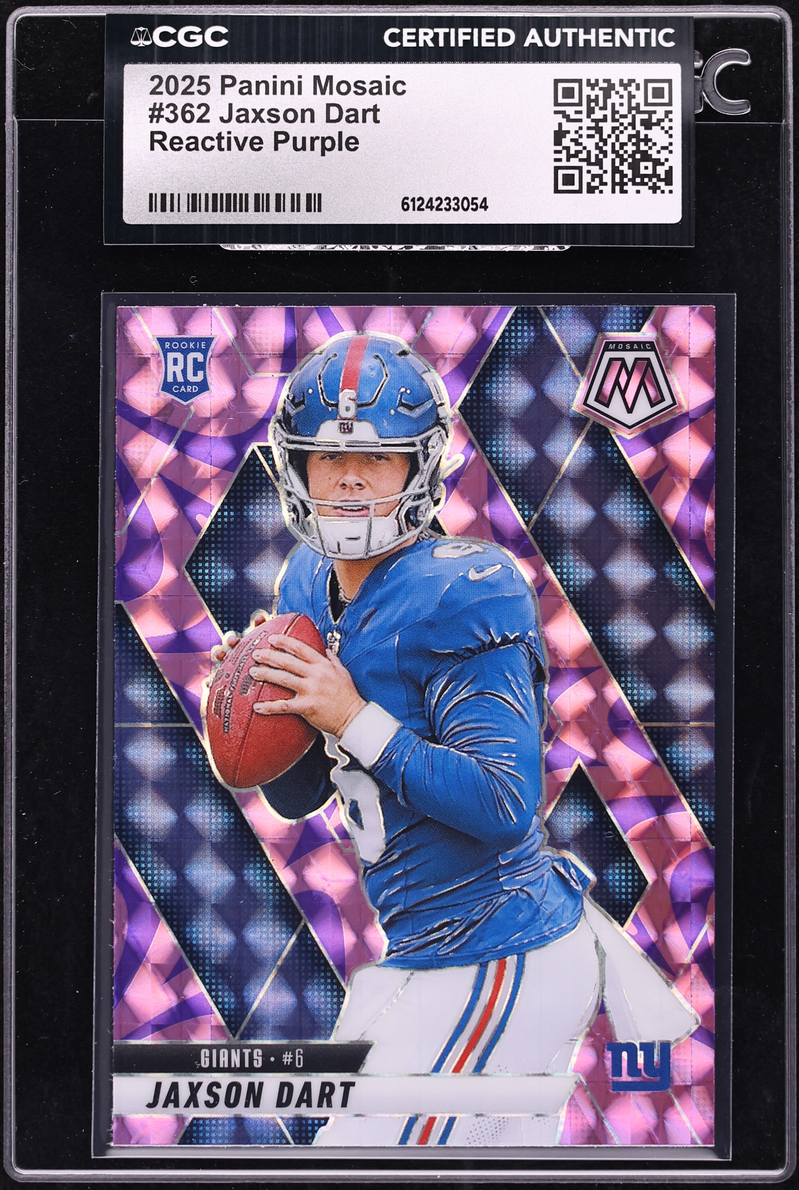 2025 Panini Mosaic Reactive Purple Jaxson Dart ROOKIE #362 CGC