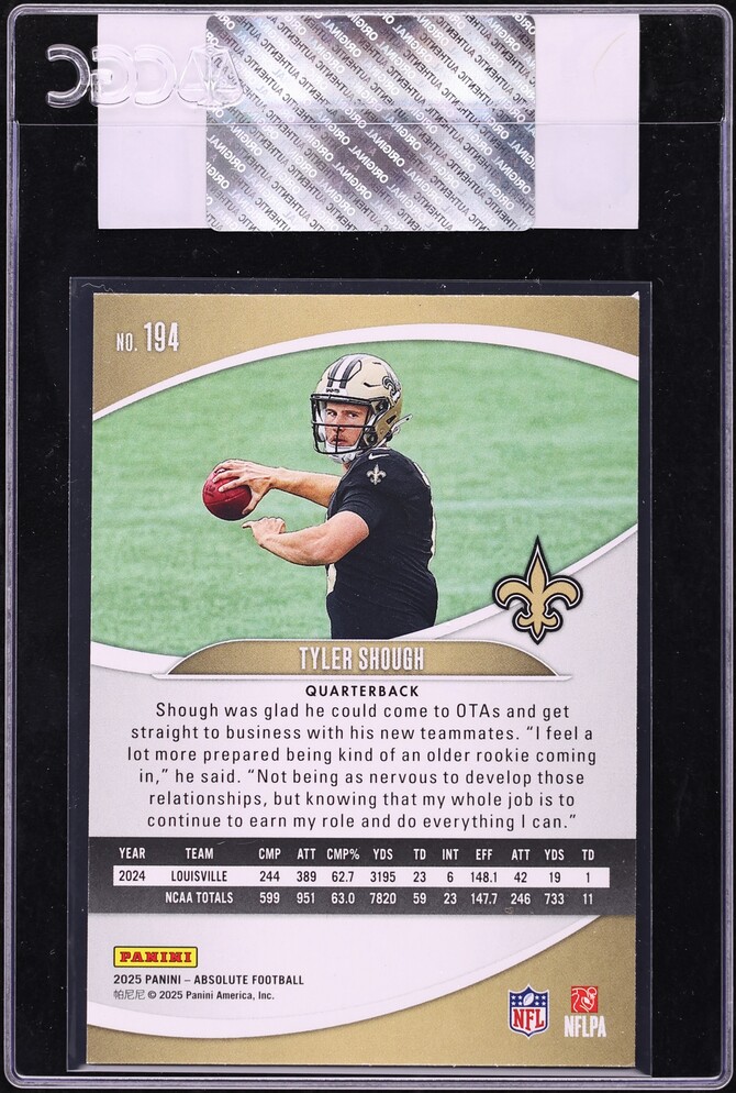 2025 Absolute Football Green Tyler Shough ROOKIE #194 CGC AUTH