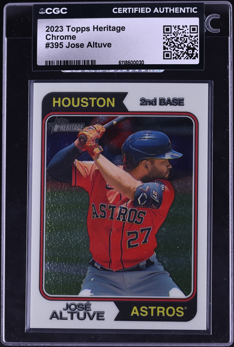 2023 Topps Heritage Chrome Jose Altuve /999 #395 CGC AUTH
