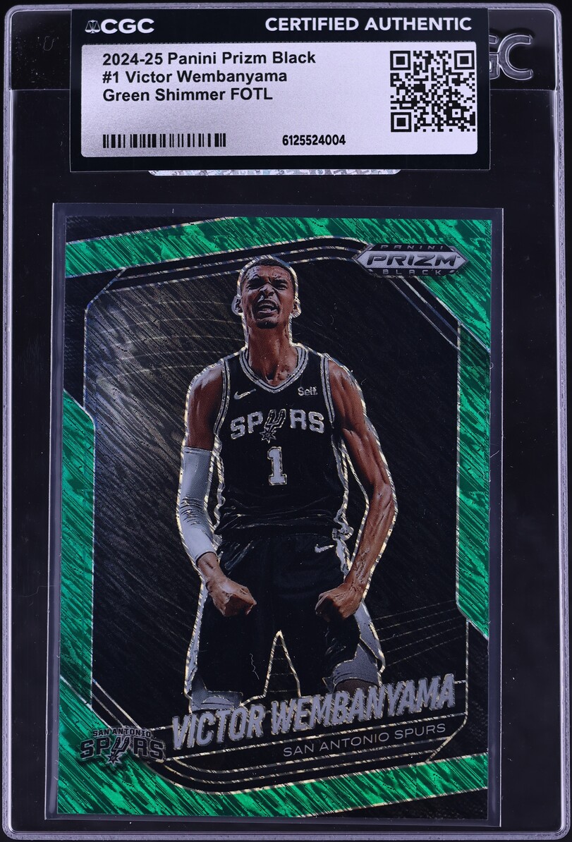 2024 Panini Prizm Black Green Shimmer FOTL Victor Wembanyama 7/7 #1 CGC AUTH