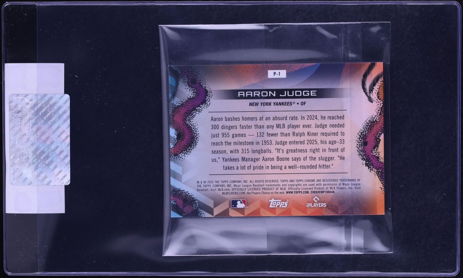 2025 Topps Chrome Cosmic Planetarium Aaron Judge #P-1 CGC AUTH