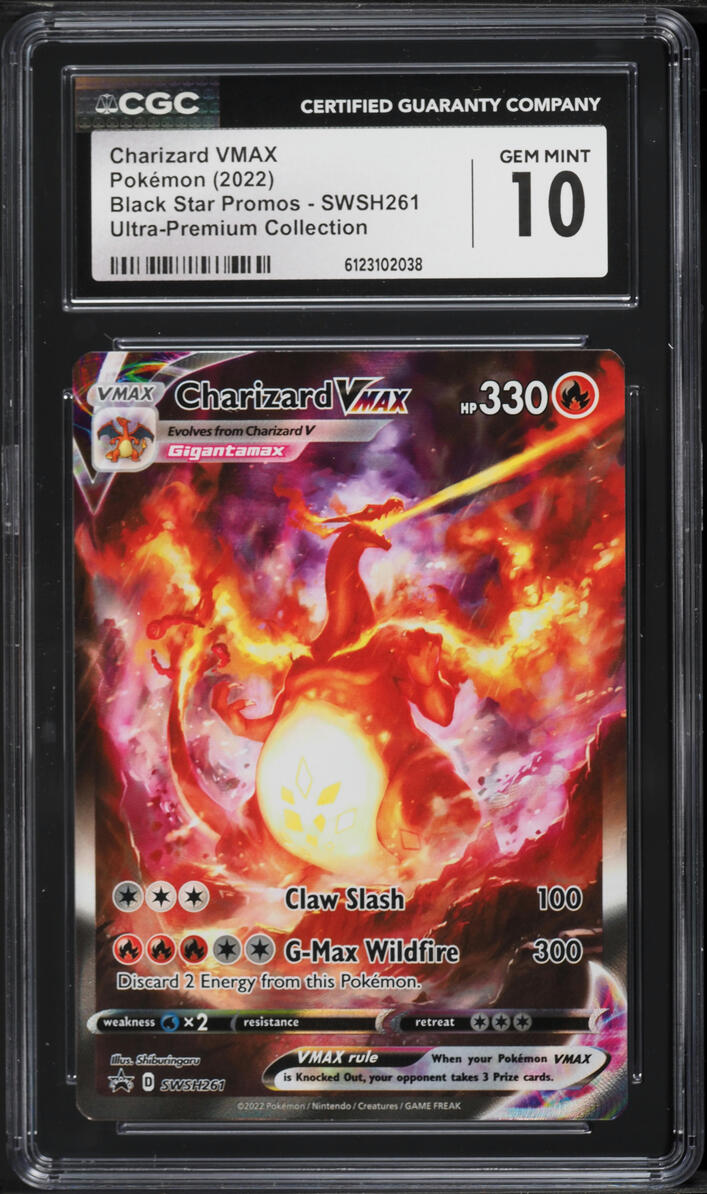 2022 Pokemon Sword & Shield Promo Ultra Premium Alt Art Charizard VMAX #SWSH261 CGC 10 GEM MINT