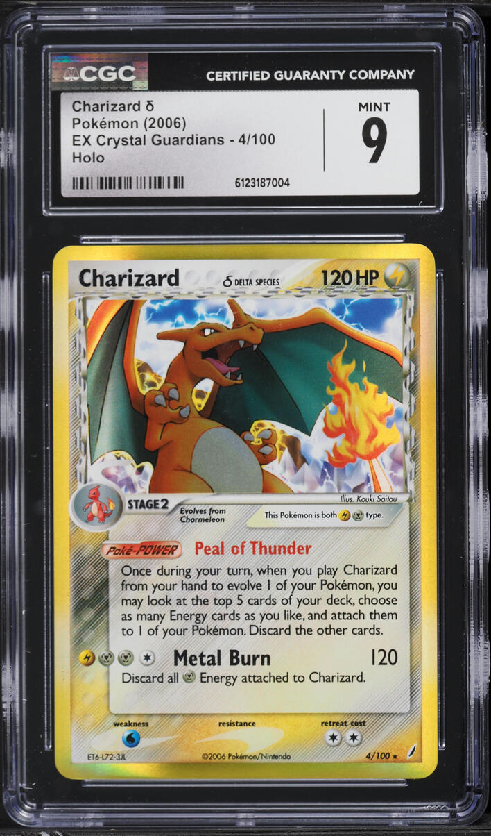 2006 Pokemon EX Crystal Guardians Holo Charizard #4 CGC 9 MINT