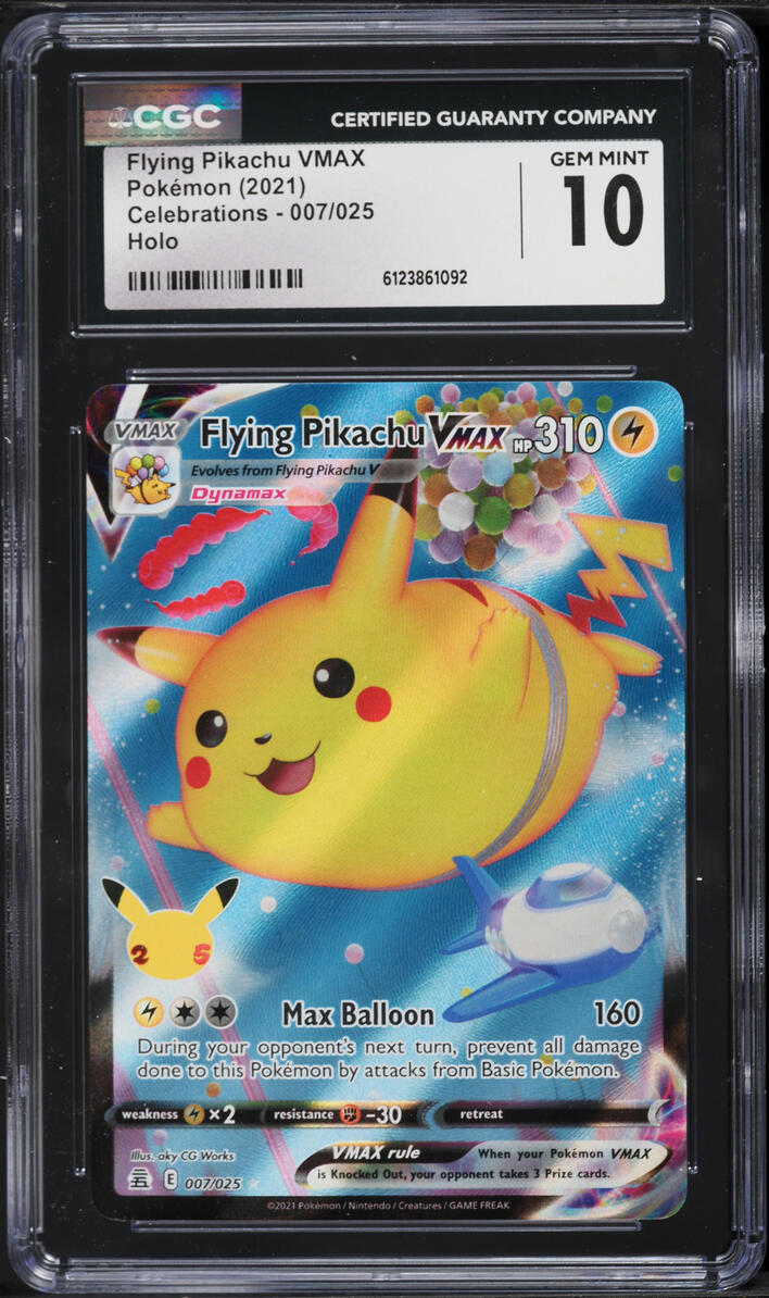 2021 Pokemon Sword & Shield Celebrations Full Art Flying Pikachu VMAX #7  CGC 10 GEM MINT on Fanatics Collect