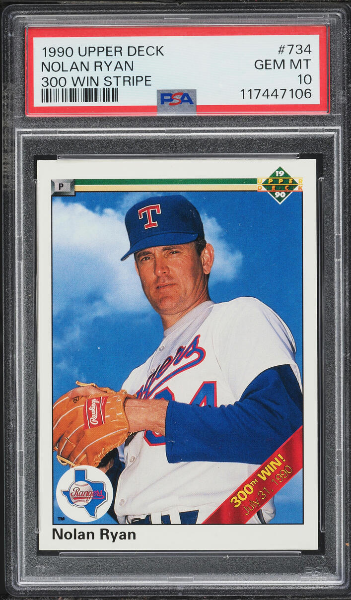 1990 Upper Deck 300 Win Stripe Nolan Ryan #734 PSA 10 GEM MINT