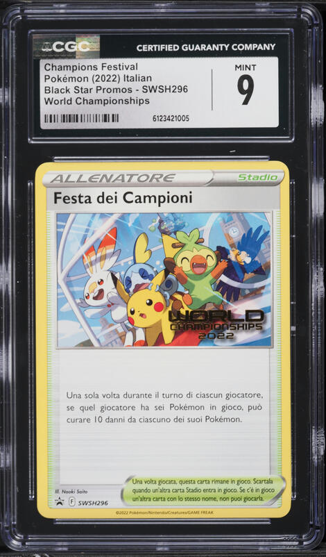 2022 Pokemon Italian SWSH Promo World Championships Champions Festival #SWSH296 CGC 9 MINT