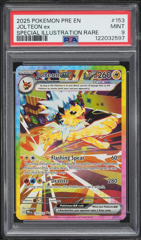 2025 Pokemon Scarlet & Violet Prismatic Evolutions SIR Jolteon ex #153 PSA 9 MINT