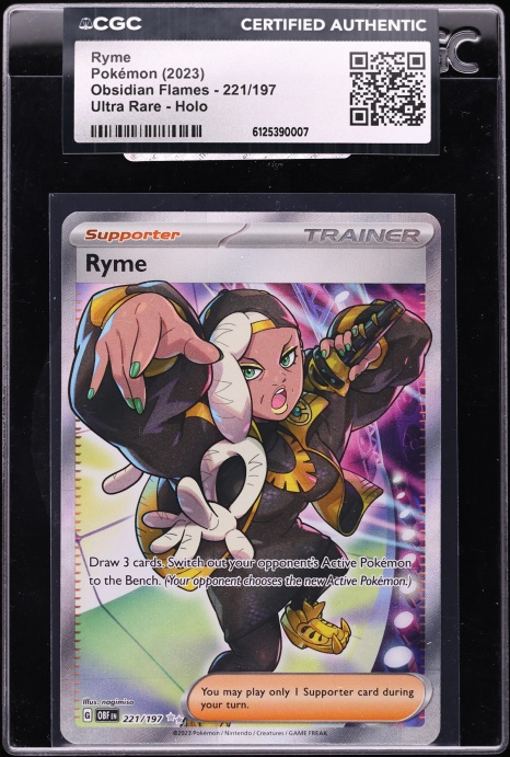 2023 Pokemon Scarlet & Violet Obsidian Flames Full Art Ryme #221 CGC AUTH