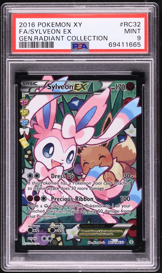 2016 Pokemon XY Generations Radiant Collection Full Art Sylveon EX #RC32 PSA 9 MINT