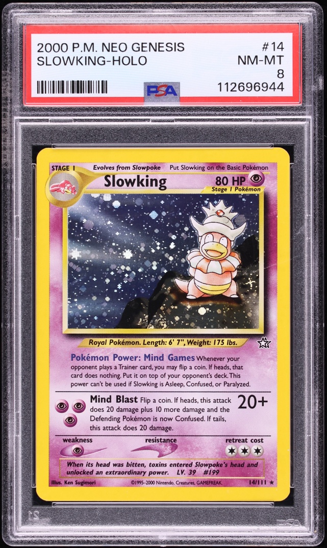 2000 Pokemon Neo Genesis Holo Slowking #14 PSA 8 NM-MT