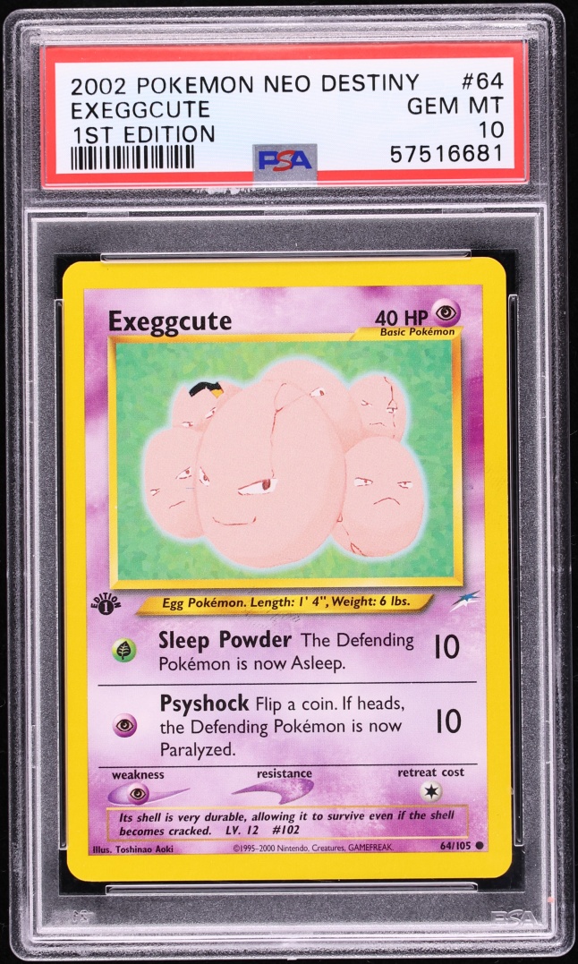 2002 Pokemon Neo Destiny 1st Edition Exeggcute #64 PSA 10 GEM MINT