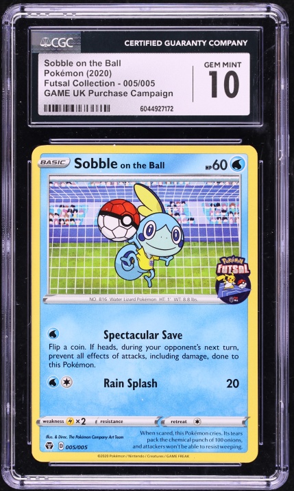 2020 Pokemon Sword & Shield Futsal Collection Game UK Campaign Sobble On The Ball #5 CGC 10 GEM