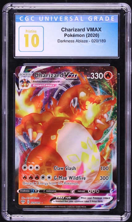 2020 Pokemon Sword & Shield Darkness Ablaze Full Art Charizard VMAX #20 CGC 10 PRISTINE
